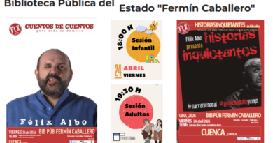 Félix Albo llega a la Biblioteca Fermín Caballero de Cuenca con doble sesión de cuentacuentos el 24 de abril