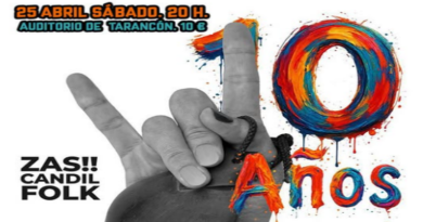 Zas!! Candil Folk celebra su 10º aniversario en el Auditorio de Tarancón este 25 de abril