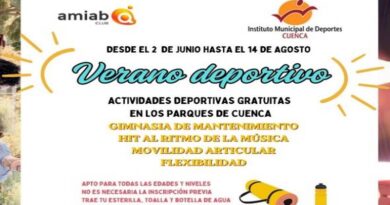 El martes 2 de junio vuelve el Verano Deportivo del Ayuntamiento de Cuenca El martes 2 de junio vuelve el Verano Deportivo del Ayuntamiento de Cuenca