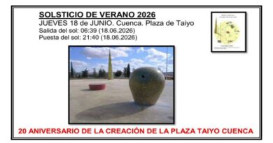 La Plaza Taiyo de Cuenca celebrará el Solsticio de Verano 2026 con música, astronomía, cuentos y cultura japonesa La Plaza Taiyo de Cuenca celebrará el Solsticio de Verano 2026 con música, astronomía, cuentos y cultura japonesa