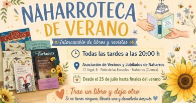 Naharros pone en marcha una biblioteca de intercambio para dar una segunda vida a libros y revistas