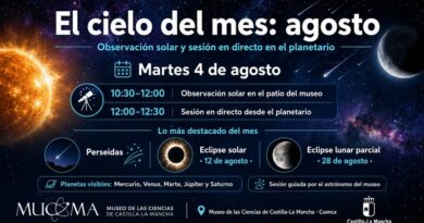 El Museo de las Ciencias dedica ‘El cielo del mes’ de agosto al Sol, las Perseidas y los eclipses