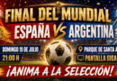 El Parque de Santa Ana reunirá este domingo a la afición para apoyar a España en la final del Mundial