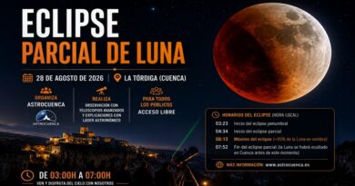 Cuenca mirará de nuevo al cielo: observación del eclipse parcial de Luna en La Tórdiga