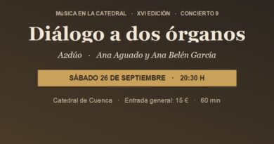 Cartel del concierto «Diálogo a dos órganos» de A2dúo, el 26 de septiembre en la Catedral de Cuenca