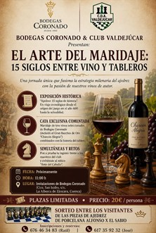 Cartel de El arte del maridaje: vino y ajedrez en Bodegas Coronado