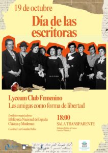 Cartel del Día de las Escritoras en la Biblioteca Pública de Cuenca