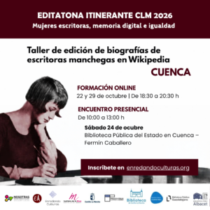 Cartel de la Editatona itinerante CLM 2026 en Cuenca