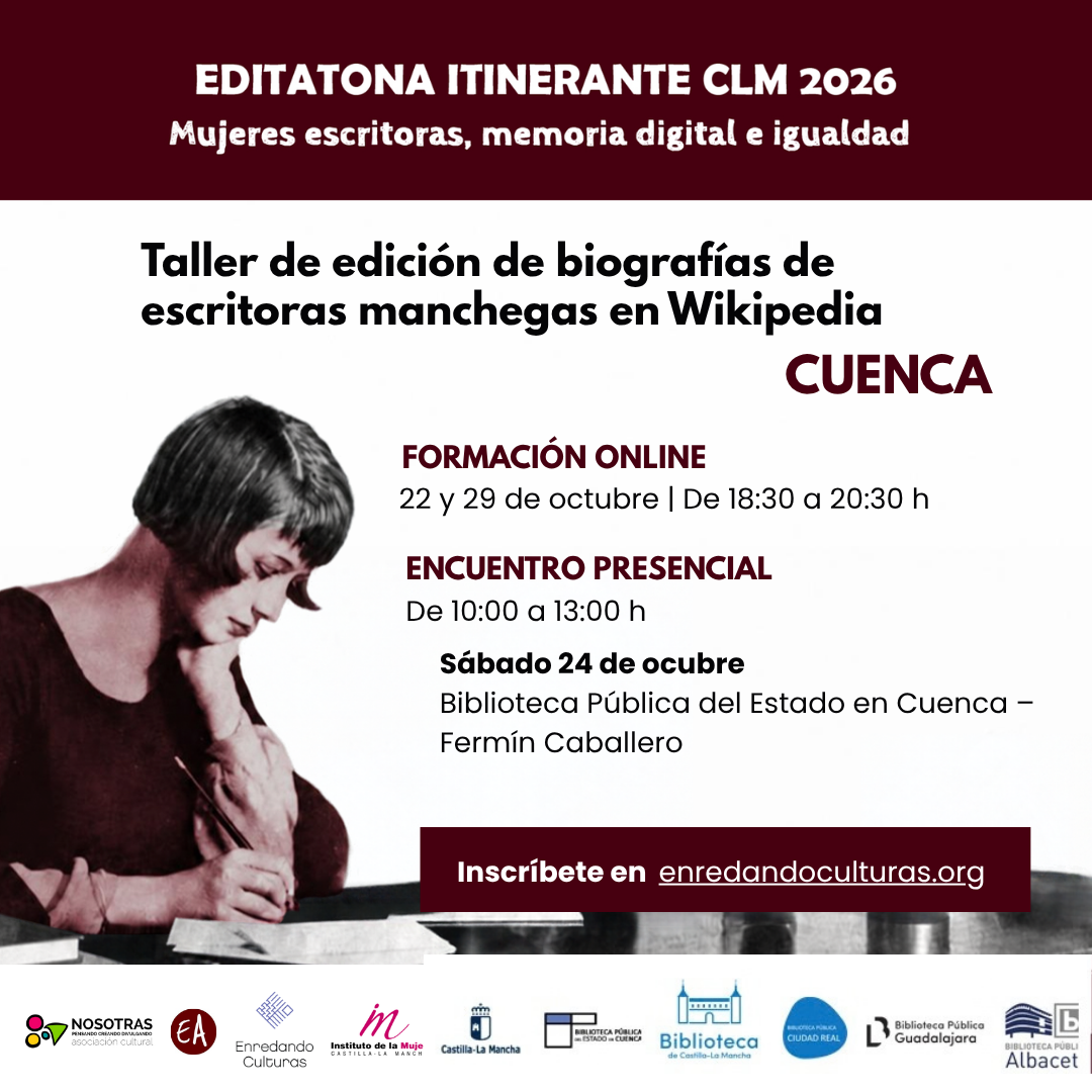 Cartel de la Editatona itinerante CLM 2026 en Cuenca