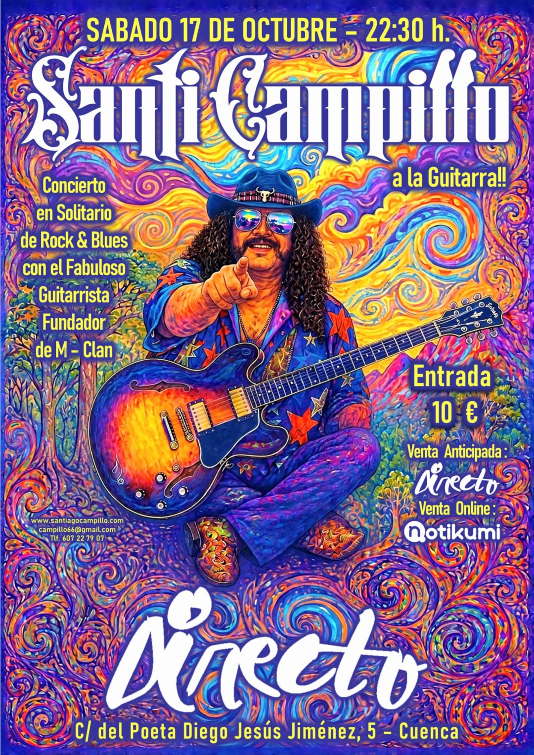 Cartel del concierto de Santi Campillo en Sala Directo Cuenca el 17 de octubre de 2026