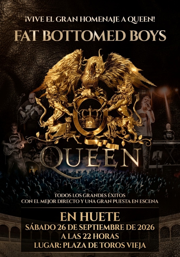 Cartel del tributo a Queen con Fat Bottomed Boys en Huete