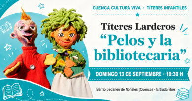Los Títeres Larderos llevan «Pelos y la bibliotecaria» a Nohales