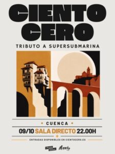 Cartel de Cientocero, tributo a Supersubmarina, en Sala Directo Cuenca