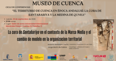 Cartel de la conferencia La cora de Santabariya en el contexto de la Marca Media, Museo de Cuenca
