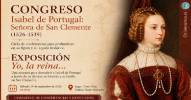 Cartel del Congreso Isabel de Portugal Senora de San Clemente y la exposicion Yo la reina