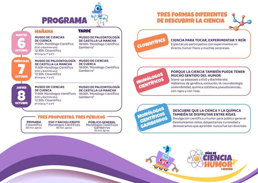 Programa de los Días de Ciencia y Humor 2026 en Cuenca