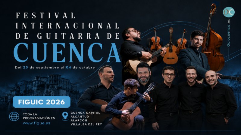 Cartel de la primera edicion del FIGUIC, Festival Internacional de Guitarra de Cuenca (25 sep - 4 oct 2026)