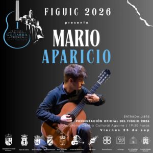 Cartel de la presentación oficial del FIGUIC 2026 con Mario Aparicio, 25 de septiembre