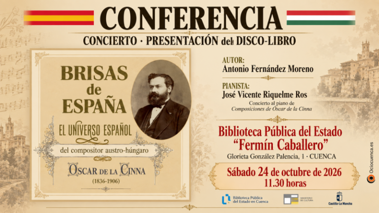 «Brisas de España» presenta en la Biblioteca de Cuenca la música española del compositor Óscar de la Cinna