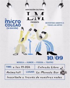 Cartel de la novena edición de El Micro Colgao en el bar La Moneda de Cuenca