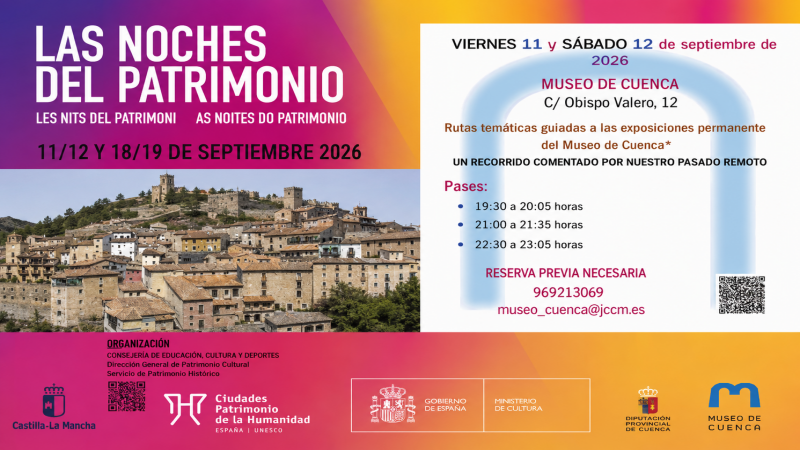 Cartel de Las Noches del Patrimonio 2026 en el Museo de Cuenca