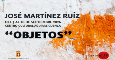 Cartel de la exposicion Objetos de Jose Martinez Ruiz en el Centro Cultural Aguirre