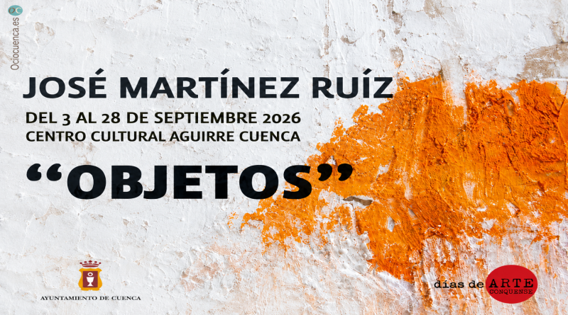 Cartel de la exposicion Objetos de Jose Martinez Ruiz en el Centro Cultural Aguirre