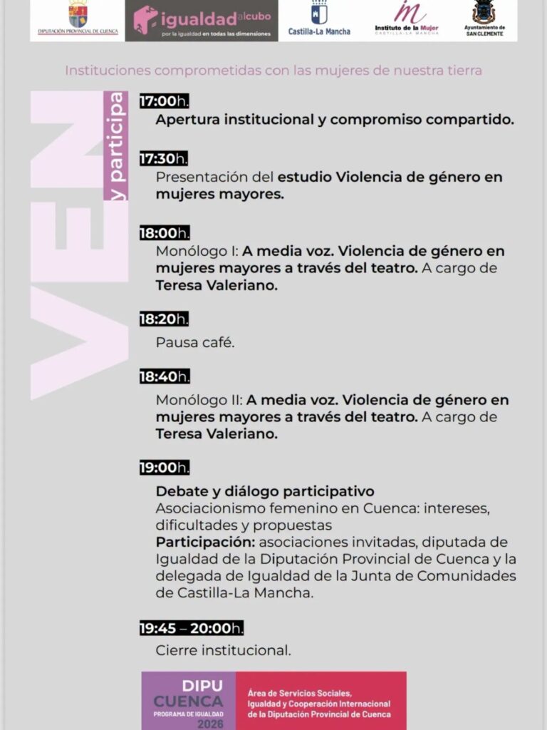 Programa del Encuentro Participativo de Asociaciones de Mujeres en San Clemente