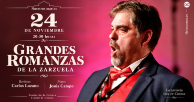 «Grandes Romanzas de la Zarzuela» con Carlos Lozano y Jesús Campo en el Auditorio de Cuenca el 24 de noviembre