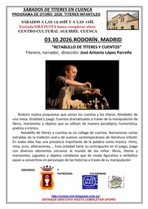 Rodorín, José Antonio López Parreño, en «Retablillo de títeres y cuentos», Sábados de Títeres en el Centro Cultural Aguirre de Cuenca
