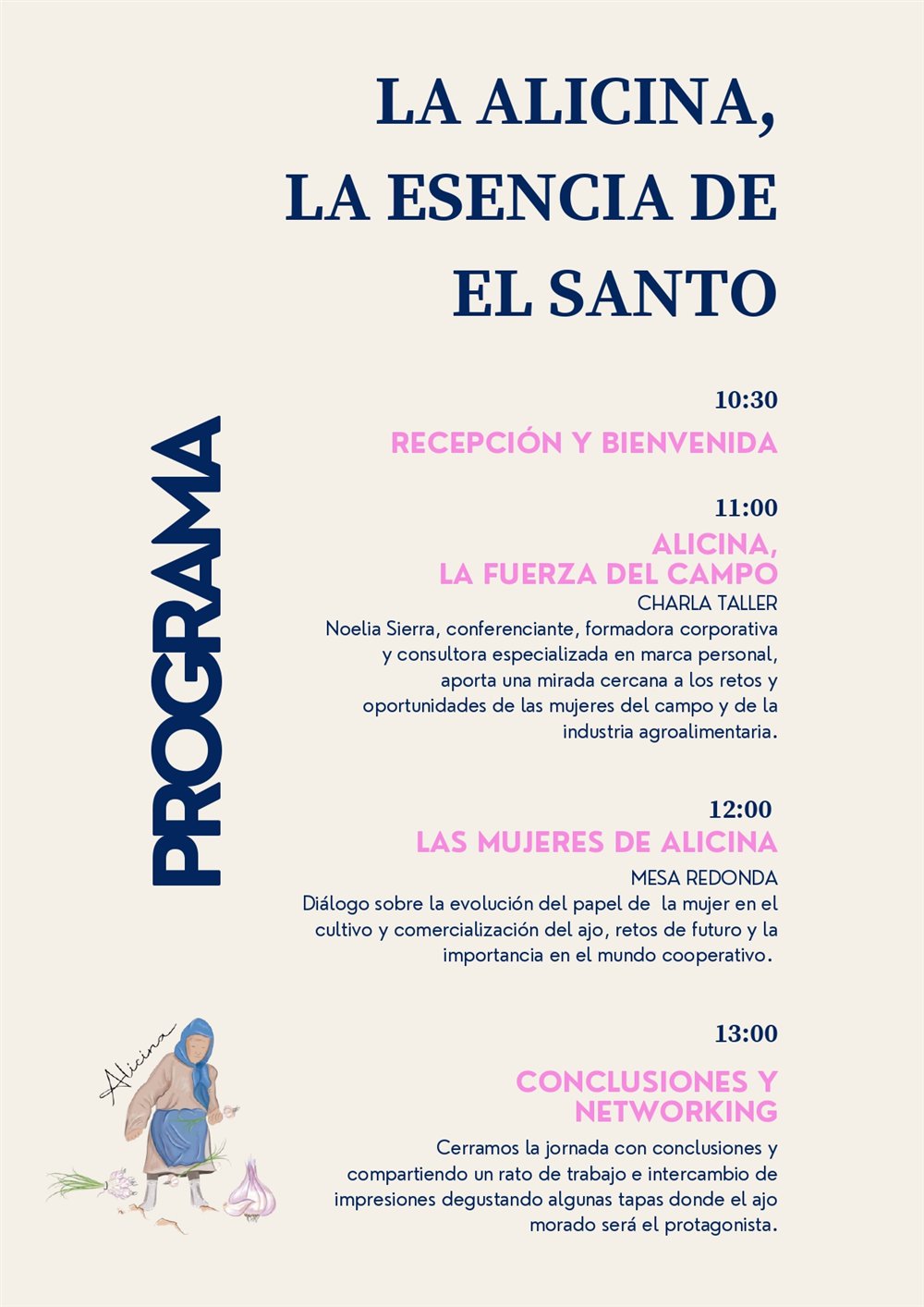Programa de la jornada «Alicina, la Esencia de El Santo»