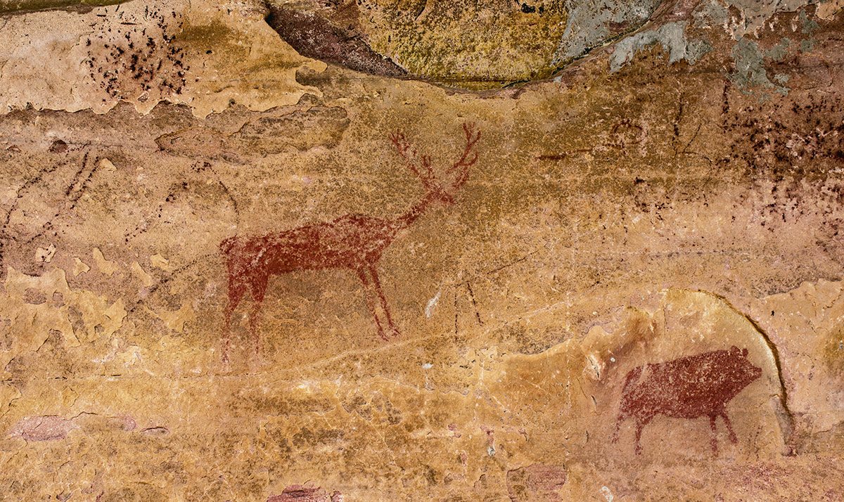 Pintura rupestre de los abrigos de Peña del Escrito, en Villar del Humo (Cuenca)