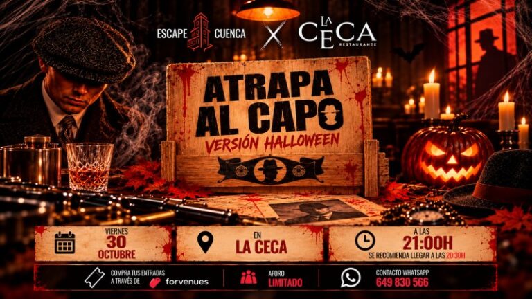 La Ceca y Escape Cuenca preparan «Atrapa al Capo», un escape room con cena para la noche de Halloween