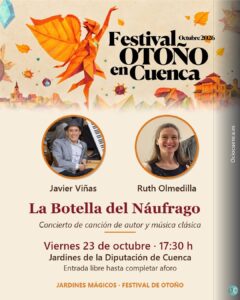 Cartel de La Botella del Náufrago, viernes 23 de octubre a las 17:30 h en los jardines de la Diputación de Cuenca