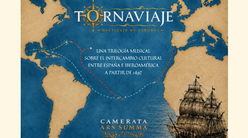 Cartel del concierto solidario Tornaviaje de la Camerata Ars Summa en Horcajada de la Torre.