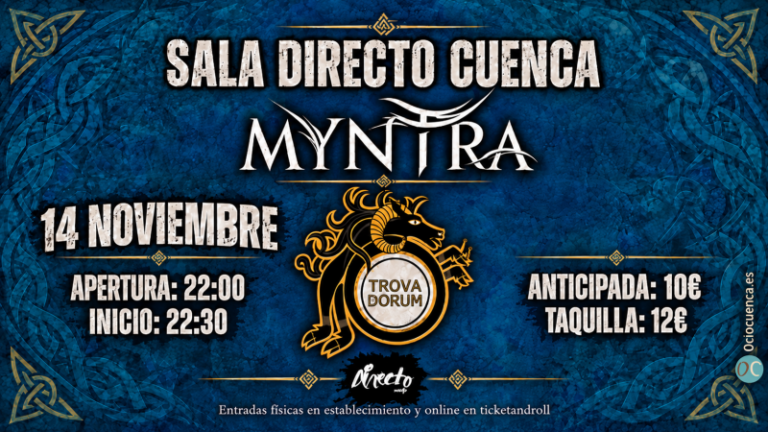 Myntra y Trovadorum unen metal y rock celta conquense en Sala Directo Cuenca el 14 de noviembre