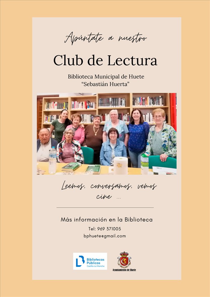 Cartel del Club de Lectura de la Biblioteca Municipal de Huete «Sebastián Huerta»
