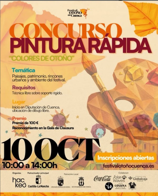 Cartel del II Concurso de Pintura Rápida del Festival Otoño en Cuenca, 10 de octubre de 2026