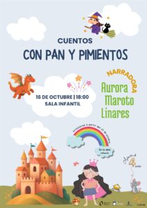 Cartel del cuentacuentos Cuentos con pan y pimientos