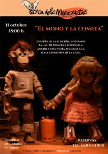 Cartel de «El mono y la cometa», el 11 de octubre de 2026 en la Casa de las Marionetas de Palomera