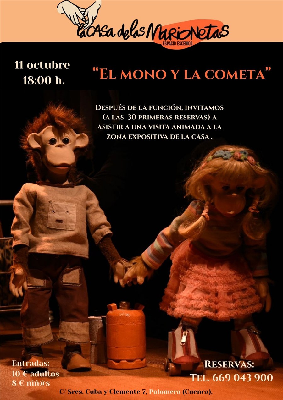 Cartel de «El mono y la cometa», el 11 de octubre de 2026 en la Casa de las Marionetas de Palomera