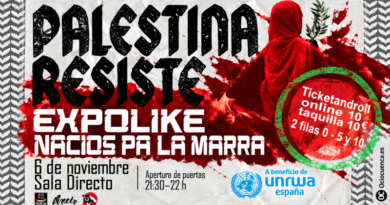 Expolike y Nasíos pa’ la María, en «Música x Palestina»: concierto benéfico en Sala Directo Cuenca el 6 de noviembre