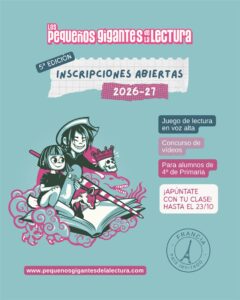 Cartel de inscripciones de la 5ª edición de Los pequeños gigantes de la lectura, curso 2026-27