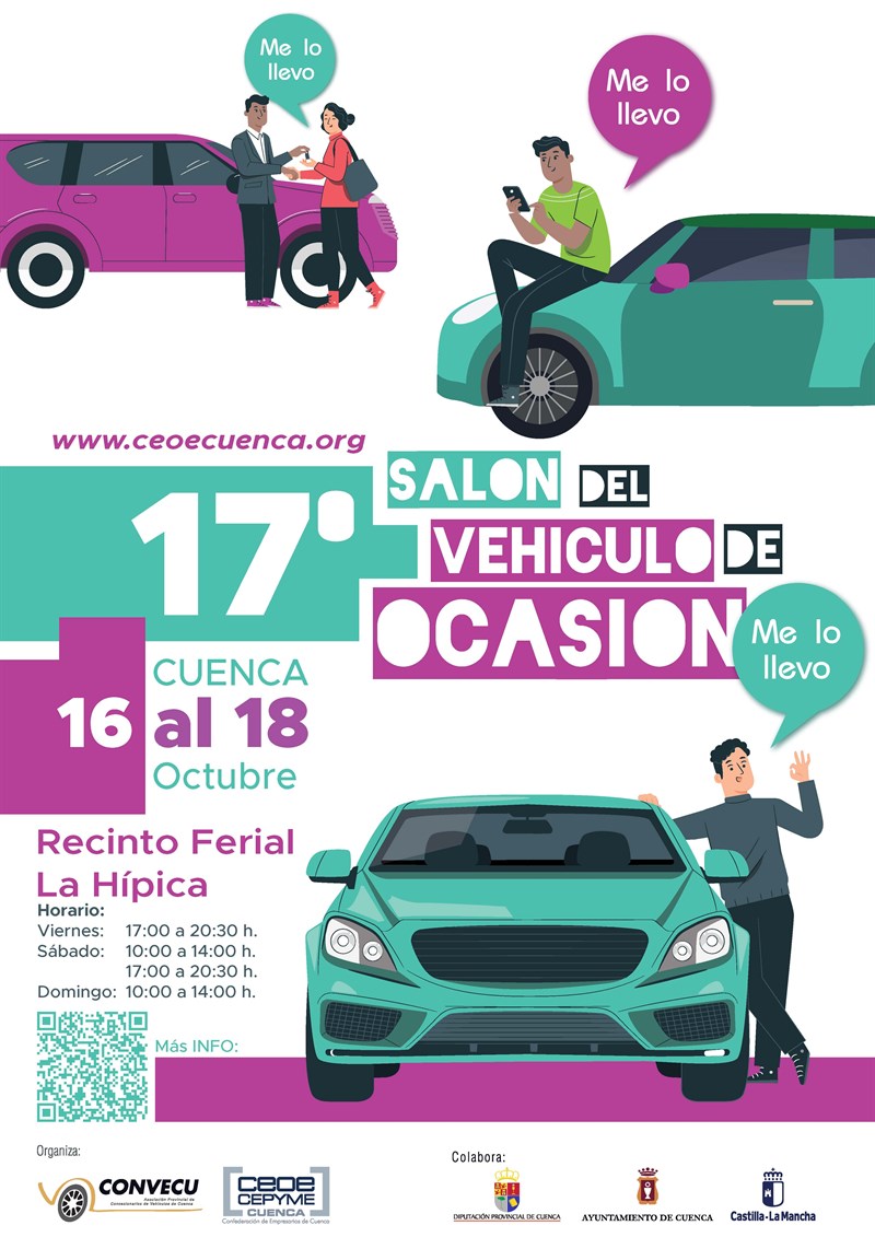 Cartel del 17º Salón del Vehículo de Ocasión de Cuenca, del 16 al 18 de octubre de 2026 en el recinto ferial de La Hípica