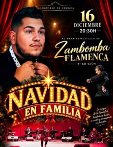 Cartel de la IV Zambomba Flamenca «Navidad en familia», 16 de diciembre de 2026 en el Auditorio de Cuenca