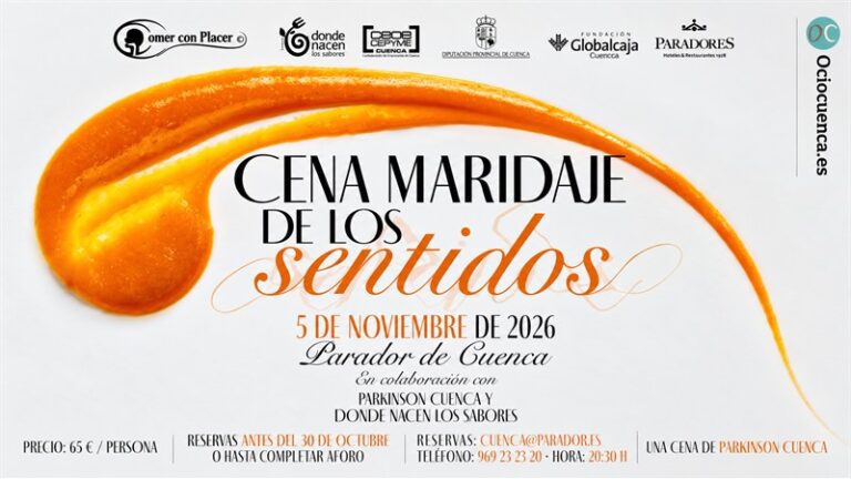 Cena Maridaje de los Sentidos: el Parador de Cuenca acoge el 5 de noviembre una velada con producto conquense junto a Parkinson Cuenca