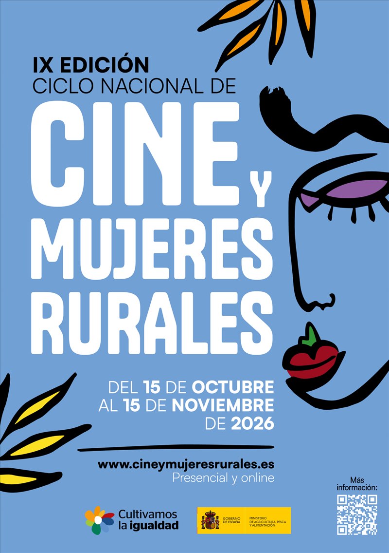 Cartel de la IX edición del Ciclo Nacional de Cine y Mujeres Rurales, del 15 de octubre al 15 de noviembre de 2026