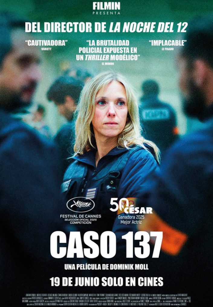 Cartel de «Caso 137», de Dominik Moll, en el Cineclub Chaplin de Cuenca