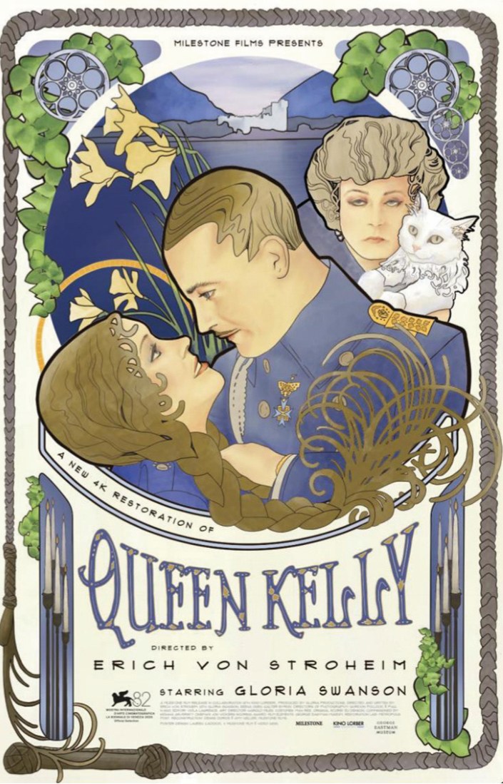 Cartel de «La reina Kelly», de Erich von Stroheim, en el Cineclub Chaplin de Cuenca