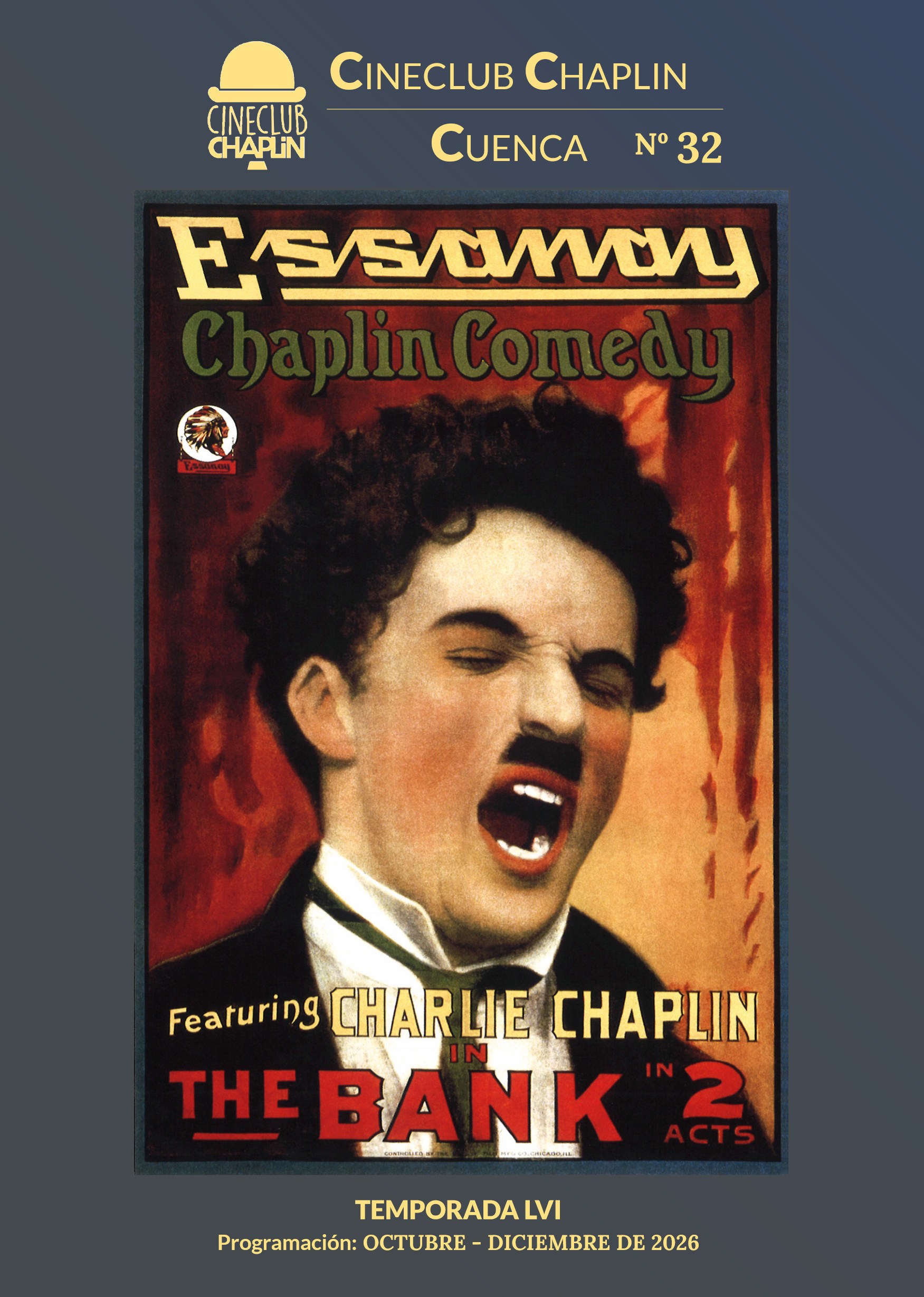 Portada del programa del Cineclub Chaplin de Cuenca, octubre-diciembre de 2026